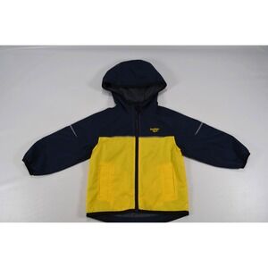 Toddler Boy Size 2T OshKosh B'gosh Jacket Front Zip Navy Blue & Yellow